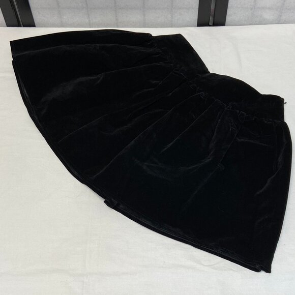 Velveteen Wide Waistband Poufy Gathered Mini Skirt Attached Shorts Skating Cheer - Picture 11 of 13